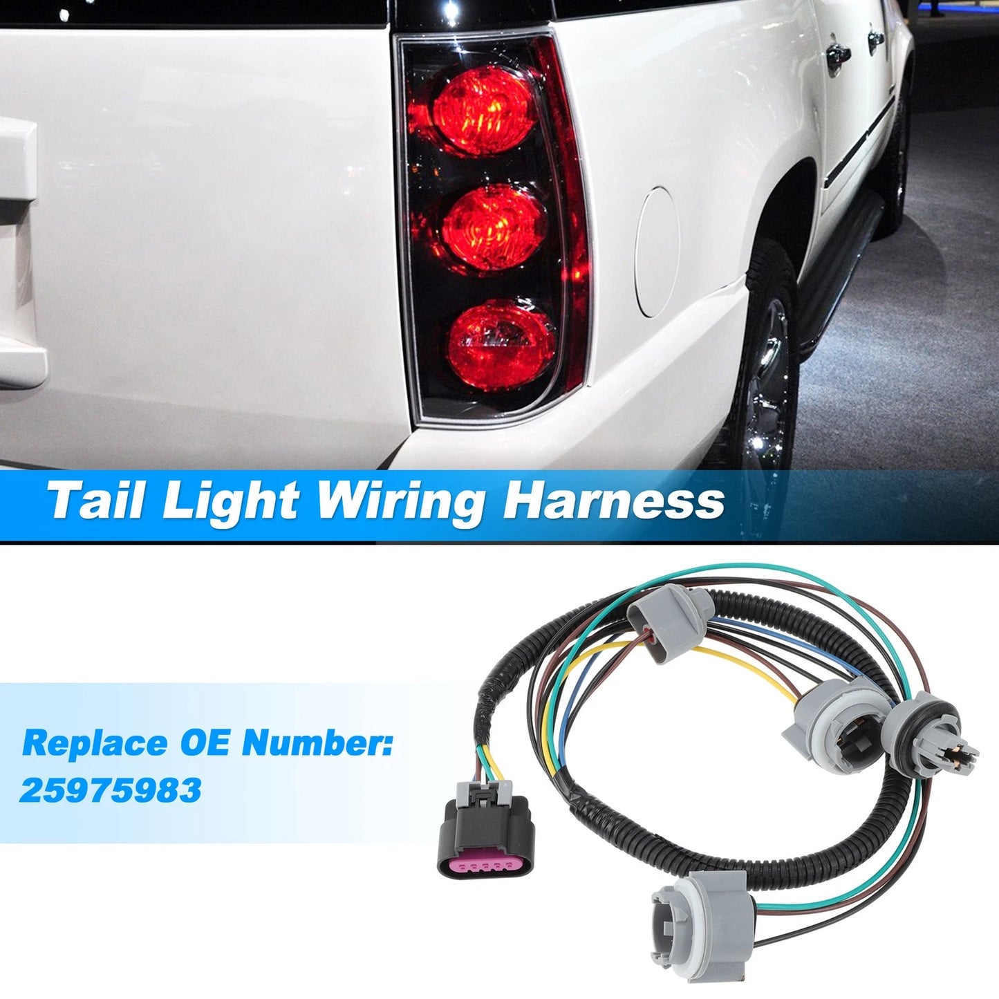 Tail Light Lamp Wiring Harness Kit for GMC Yukon XL 1500 (2007–2014)