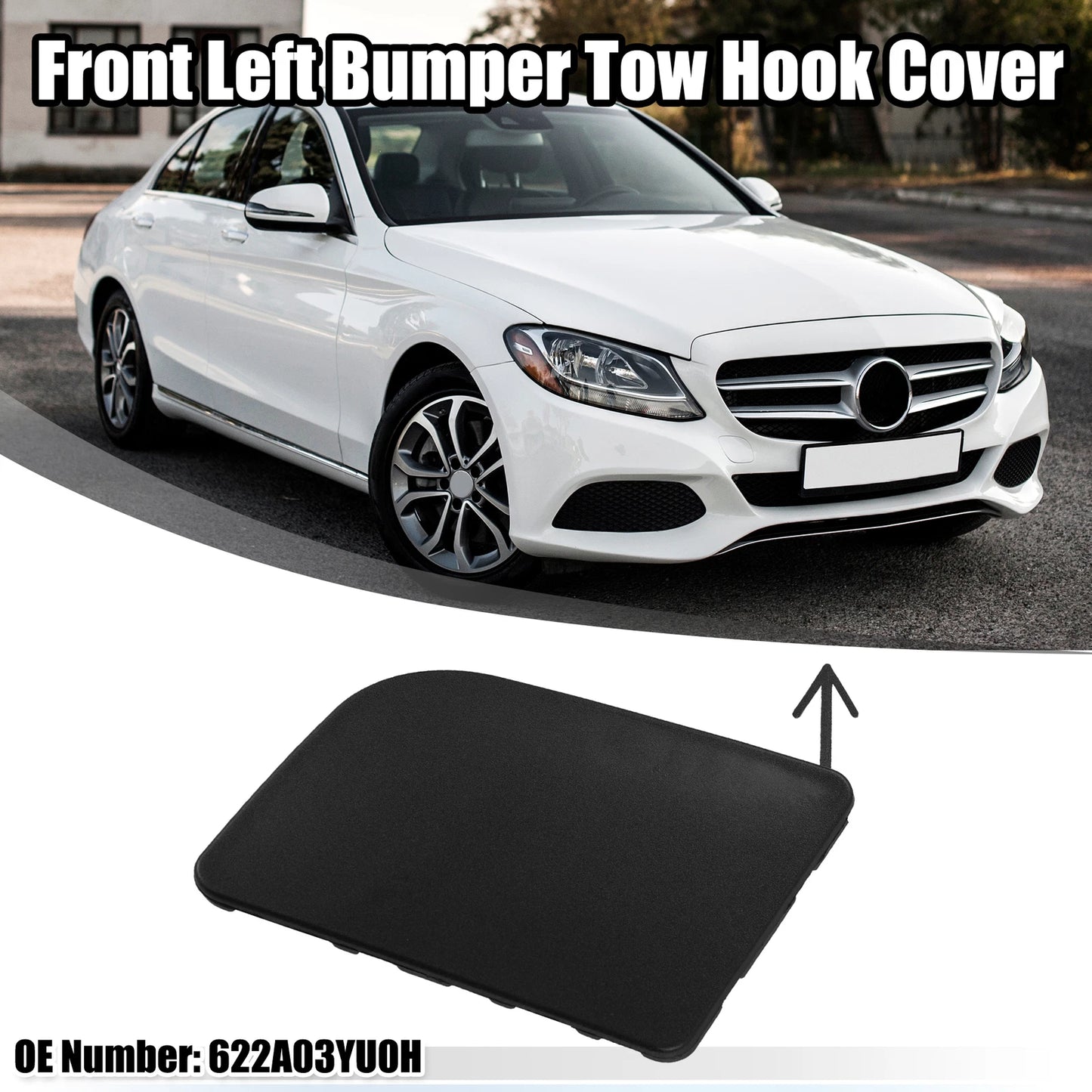 Front Bumper Tow Hook Cover for Nissan Sentra (2013–2019) - Black