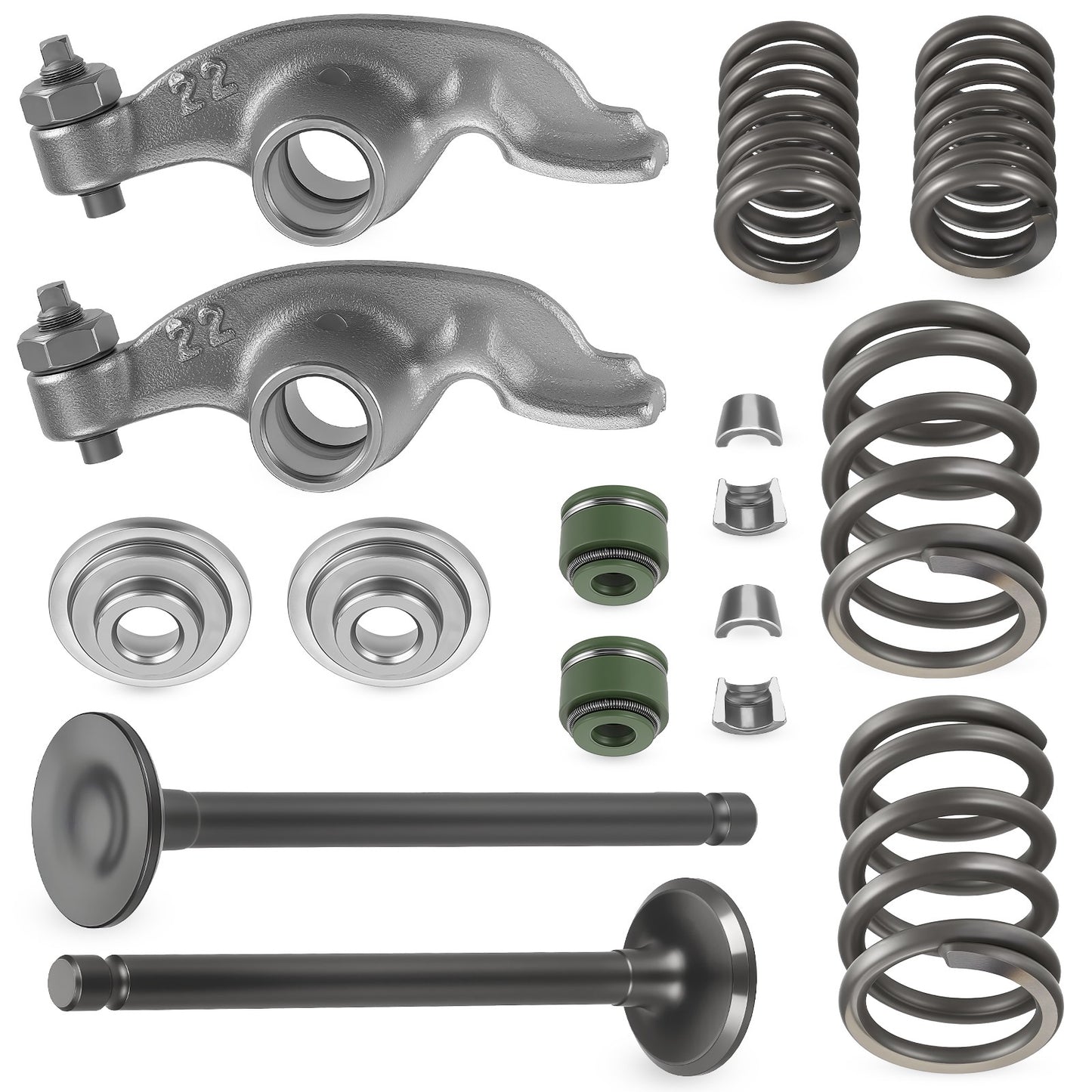 Set of 4 Rocker and Intake Exhaust Valves for Honda CRF80F CRF100F (2004–2023)