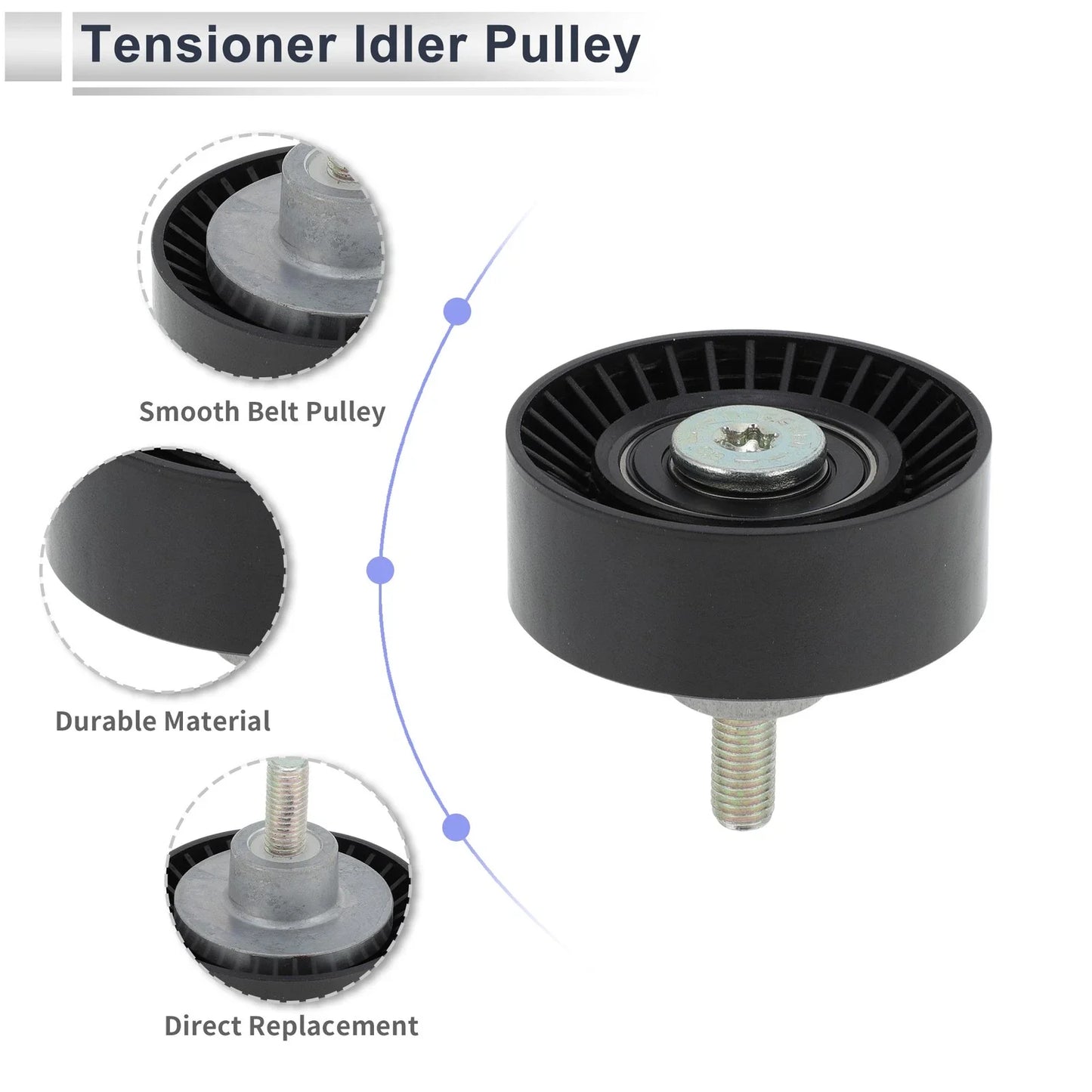 1 x Drive Belt Idler Pulley for BMW 3 Series (1998 - 2005) Black