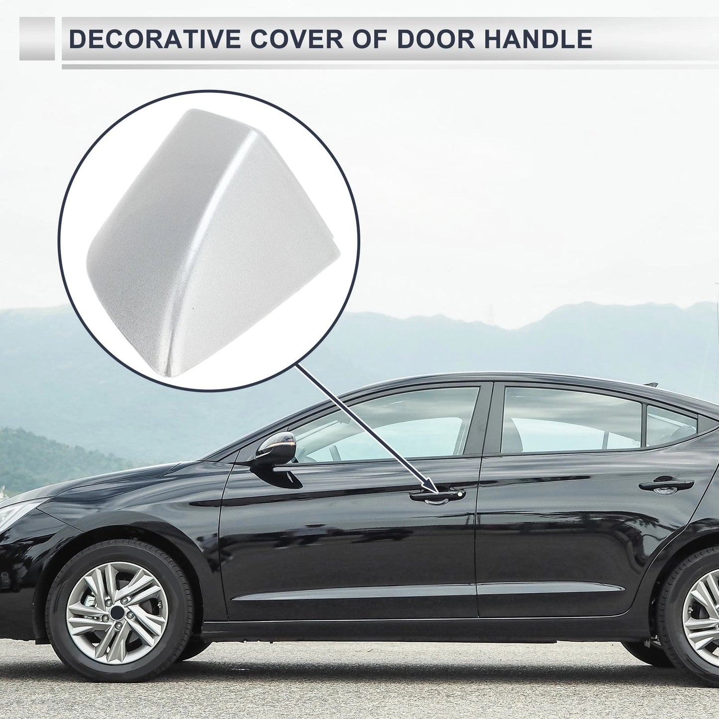 Front Left Door Handle Lock Cylinder Cover for VW (5KD837879) Silver ABS