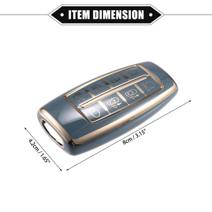 Keyless Smart Key Fob Case for Hyundai G80 GV80 8 Button TPU Blue (2021-2023)