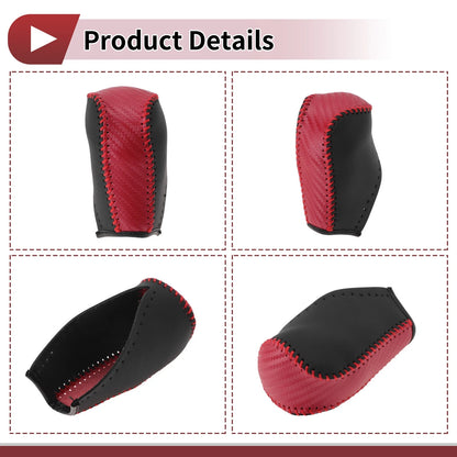 1Pc Gear Shift Knob Cover for Toyota Corolla (2014–2018) Red Faux Leather