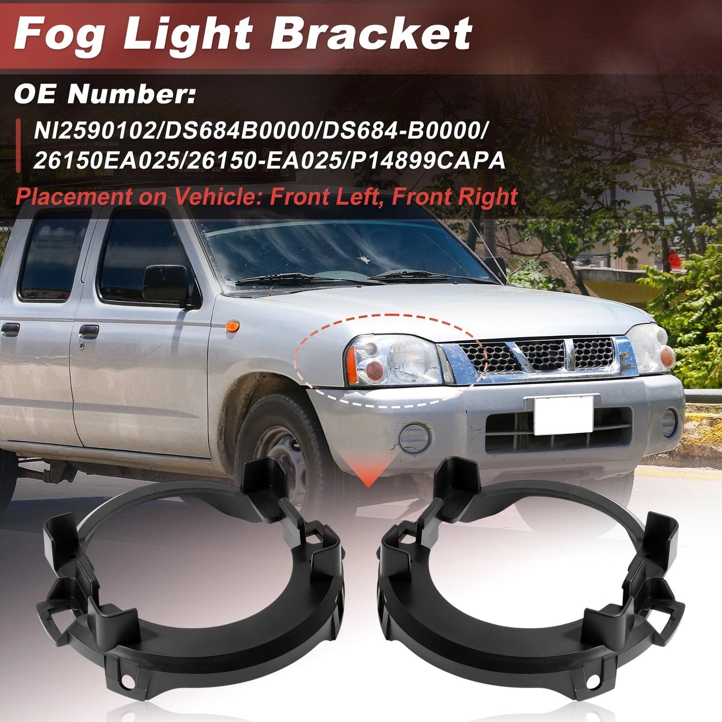 Fog Light Bracket Screw Clips Kit for Nissan Frontier Xterra (2005–2015) NI2590102
