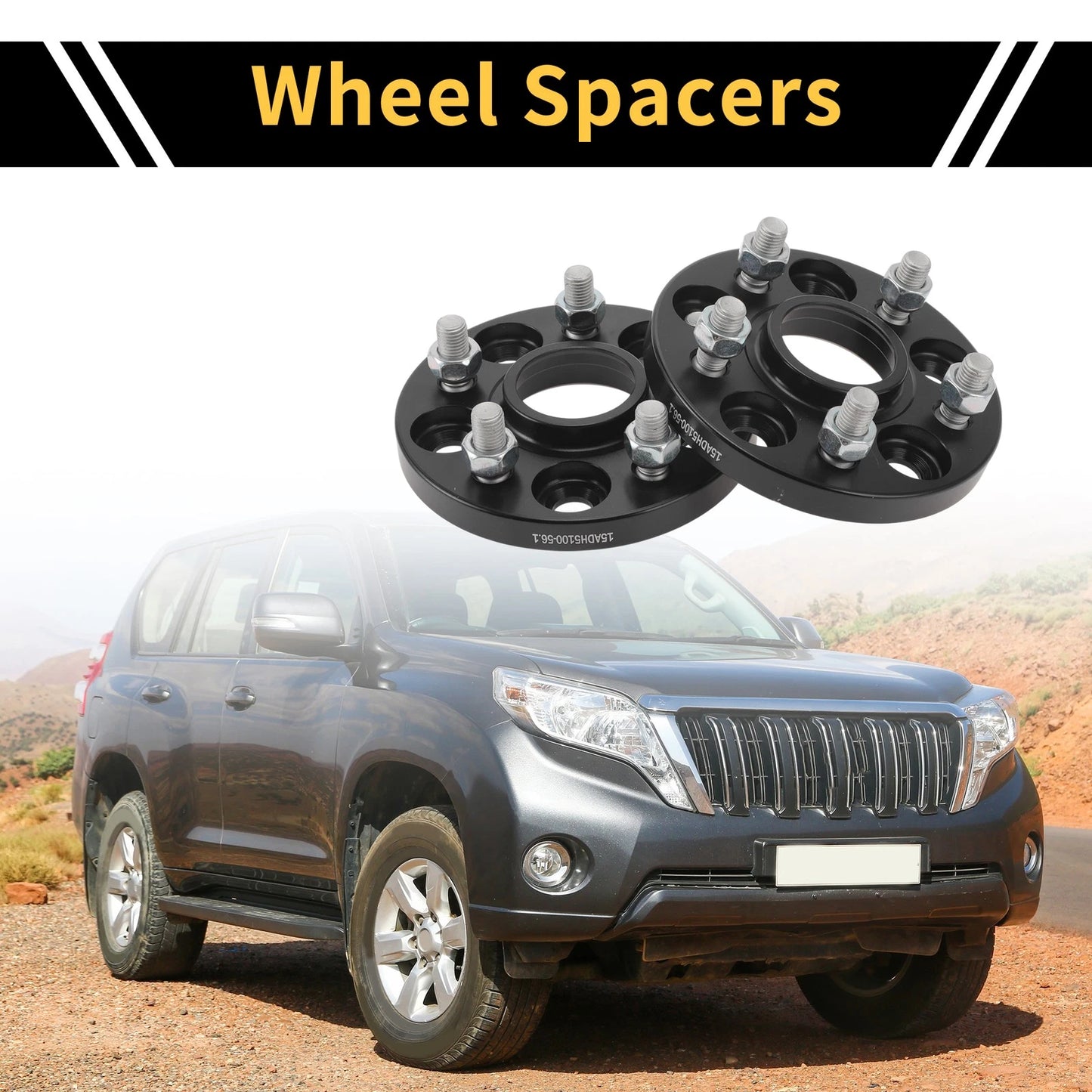 2 Pcs Wheel Spacers 5x100mm 54.1mm M12x1.5 for Toyota Land Cruiser (2003–2007)