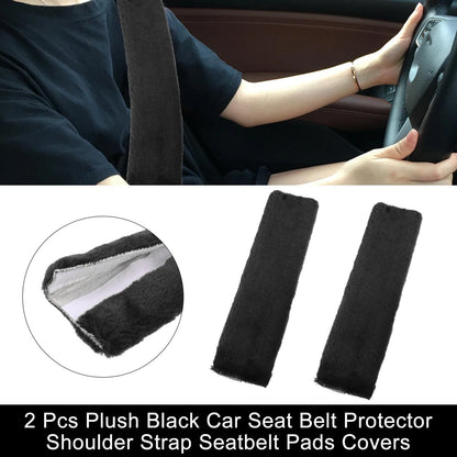 2X Seat Belt Pads for Universal Cars (Black)