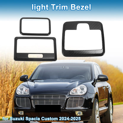 Light Trim Bezel Set for Suzuki Spacia Custom (2013–2023) Carbon Fiber Black