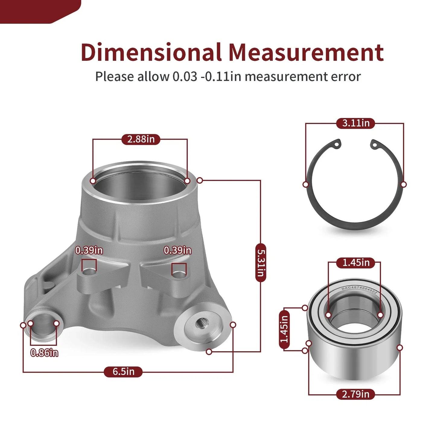 2 x Rear Wheel Bearing Carrier for Polaris Sportsman 450 HO (2016–2025)