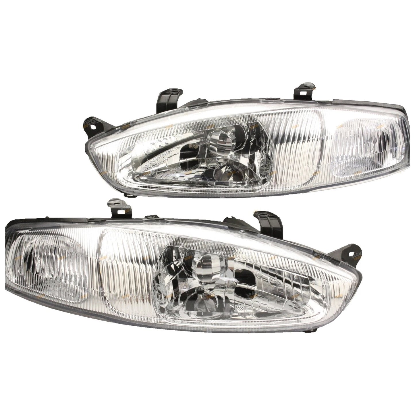 Set of 2 Chrome Headlights for Mitsubishi CE Lancer Mirage (1998–2004)