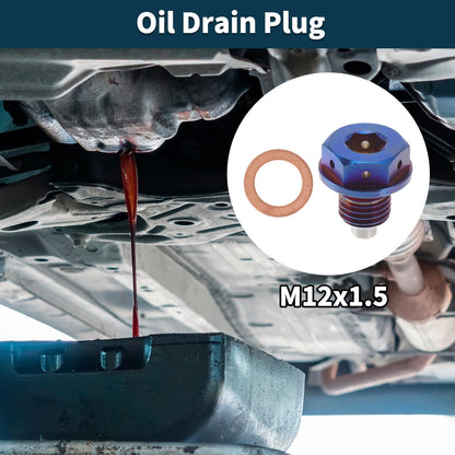 M12x1.5 Magnetic Oil Drain Plug for Universal Applications (1 Pc)
