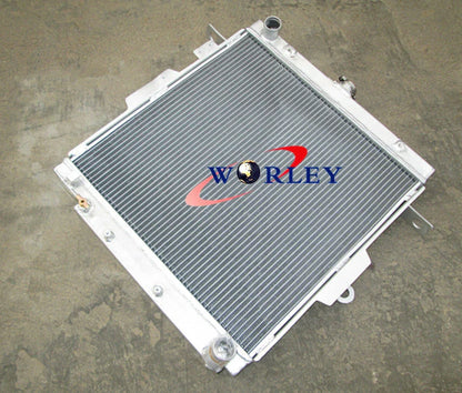 Aluminum Radiator & Fan for Toyota Land Cruiser HZJ70 HZJ73 HZJ77 (1990-2007)