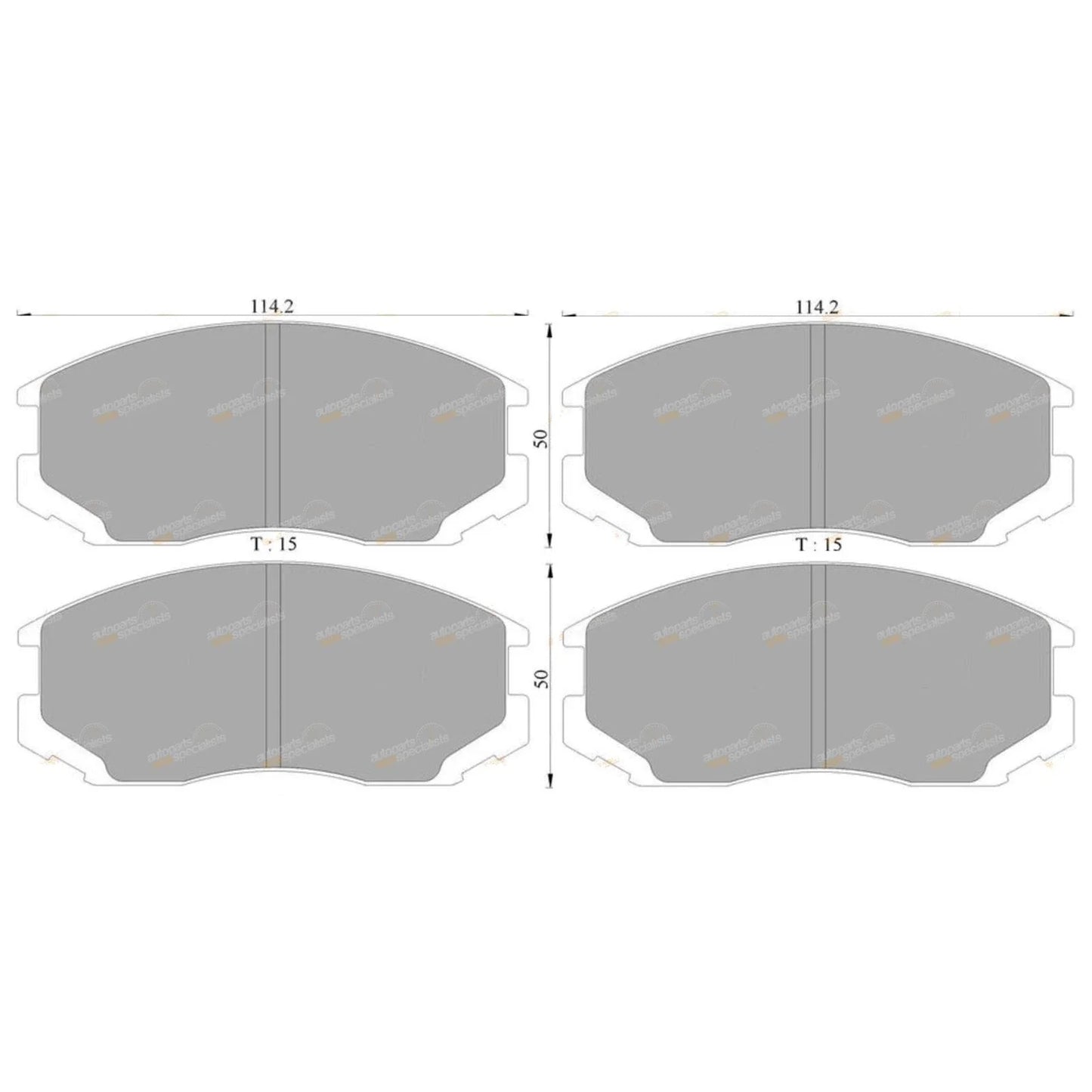 Front Disc Brake Pad Set for Mitsubishi Lancer (1992 - 2004)