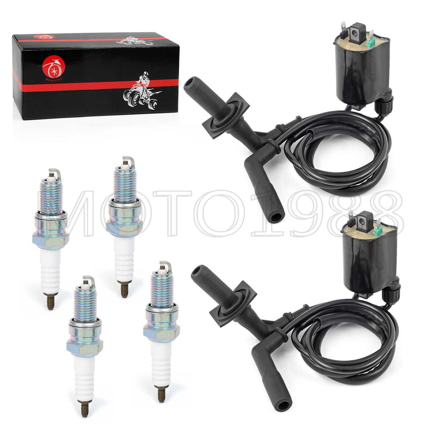 Ignition Coil Pack & Spark Plug Set for Honda VT1100 Shadow (1997–2007)