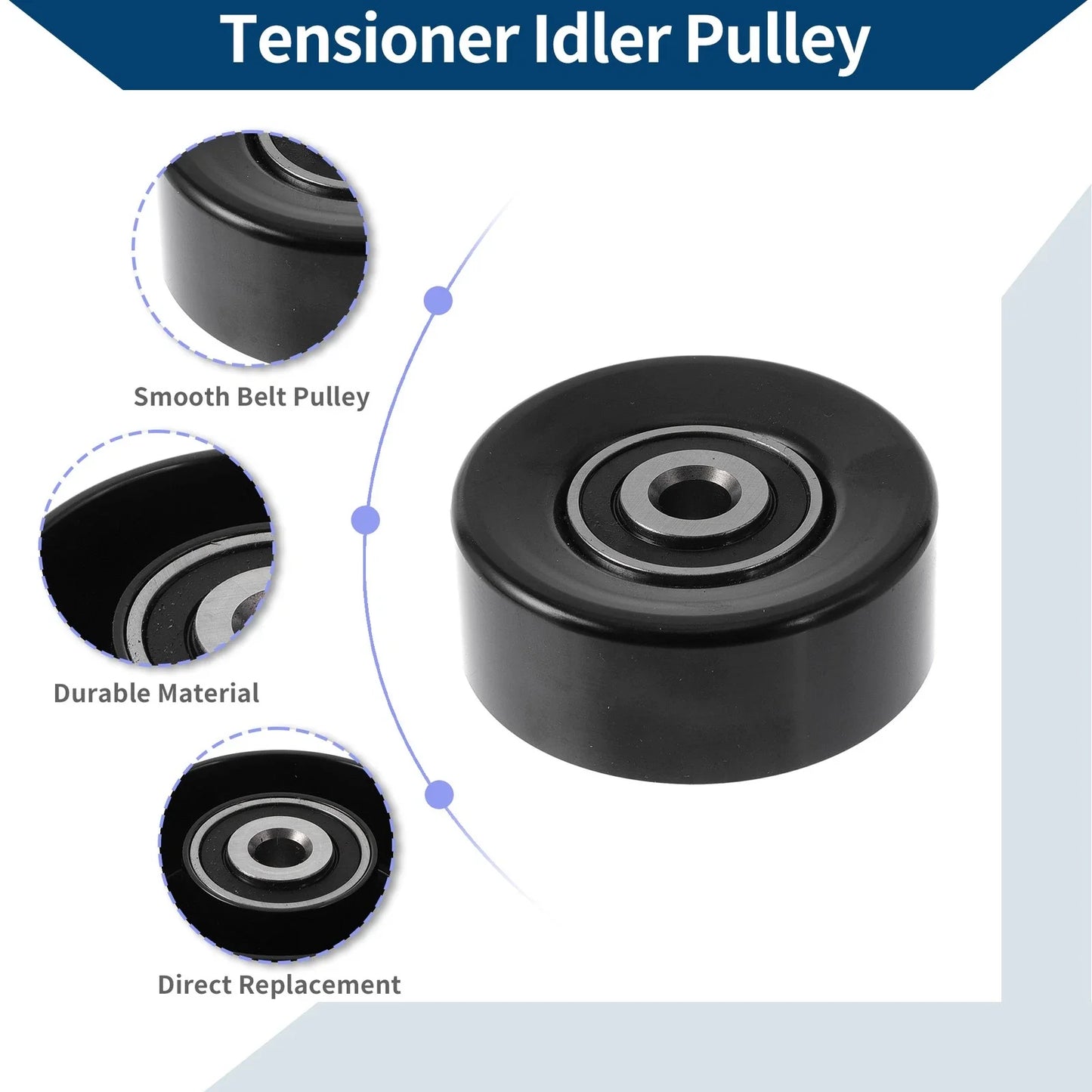 Drive Belt Idler Pulley for Hyundai Santa Fe (2007-2018) 1 x Piece