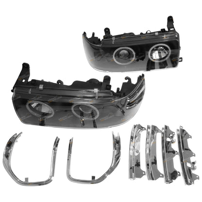 Angel Eyes Projector Headlights with LED DRLs for Landcruiser 80 Series (1990–1997)