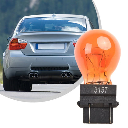 10 x 3000K 3157 Clear Amber Tail Signal Brake Light Bulbs for Vehicles