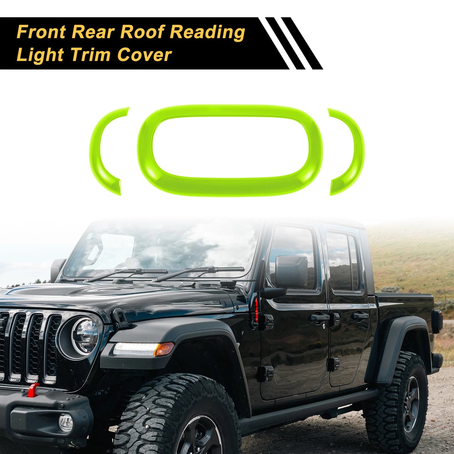Front Rear Roof Reading Light Trim Cover for Jeep Wrangler JK (2011–2017) Red