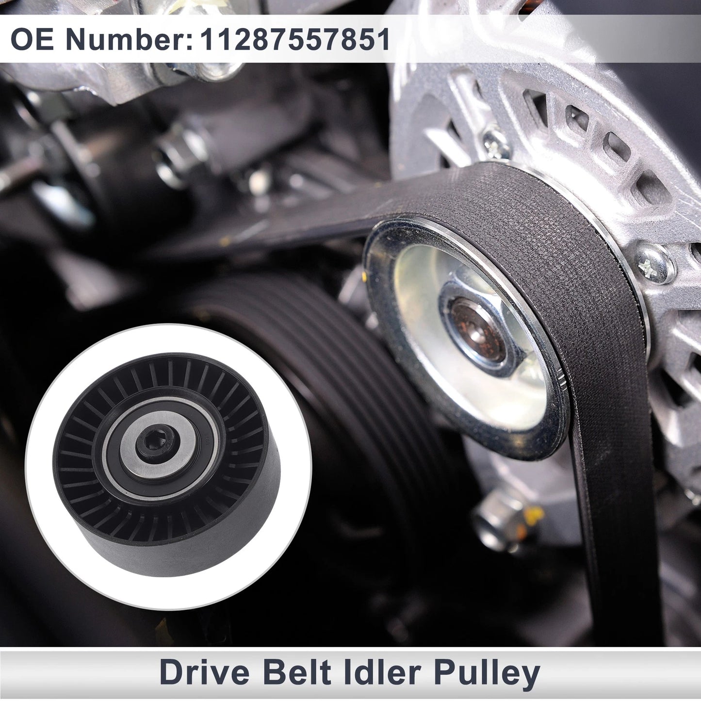 Drive Belt Idler Pulley for BMW 335 (2007–2013) No. 11287557851 Black