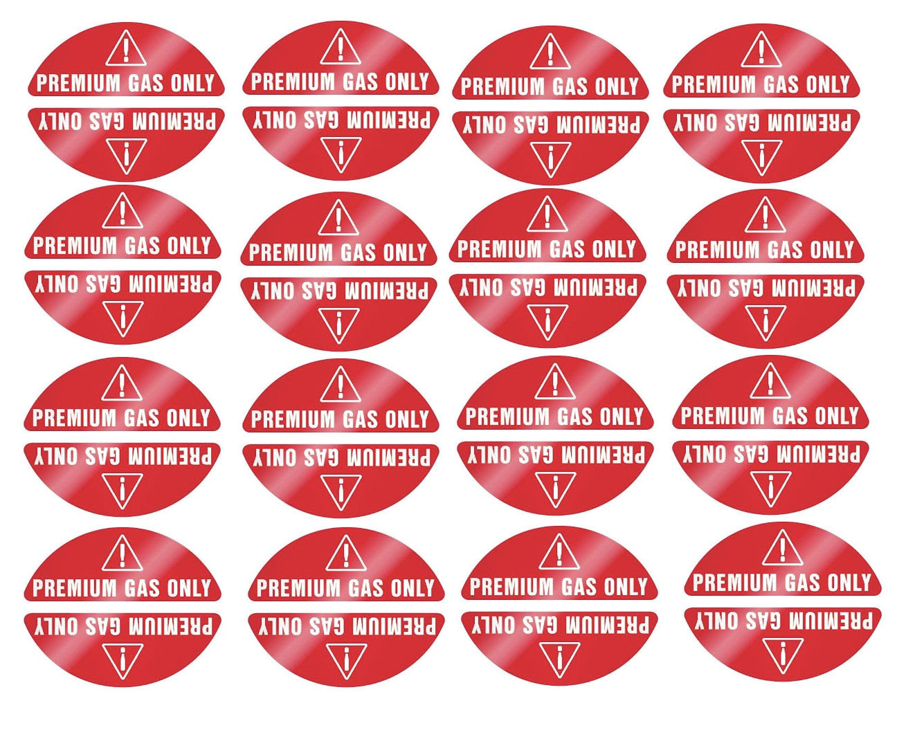 Set of 16 Weatherproof Gas Only Stickers for Fuel Pumps