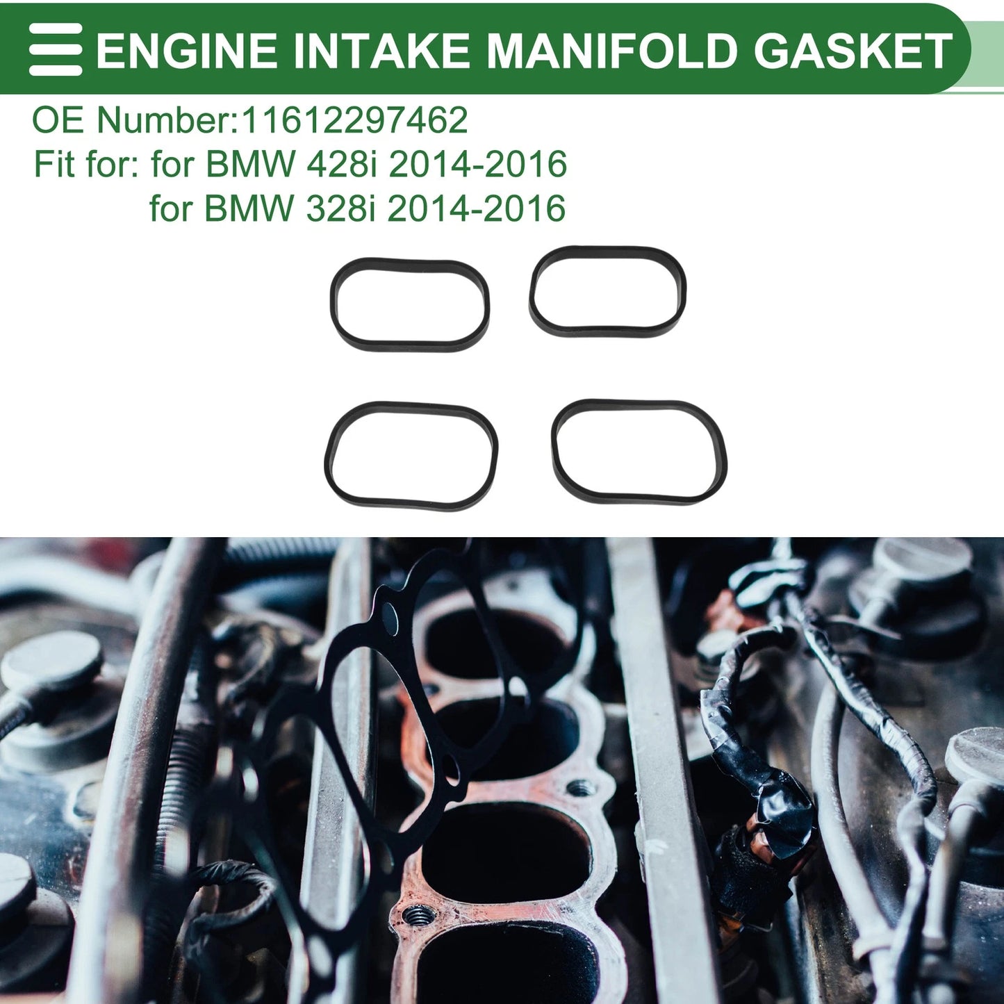 Engine Intake Manifold Gasket for BMW 428i (2014–2016) No. 11612297462