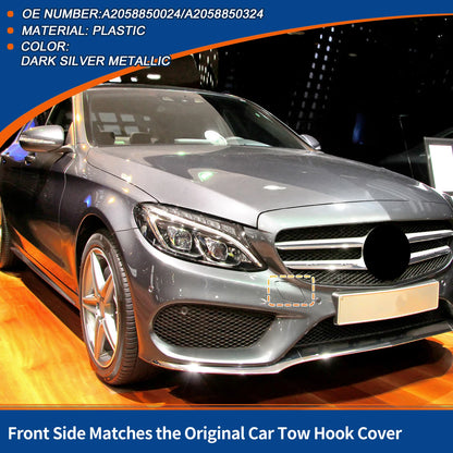 Tow Hook Cover for Mercedes-Benz C63 (2015–2021) No.A2058850024 Dark Silver