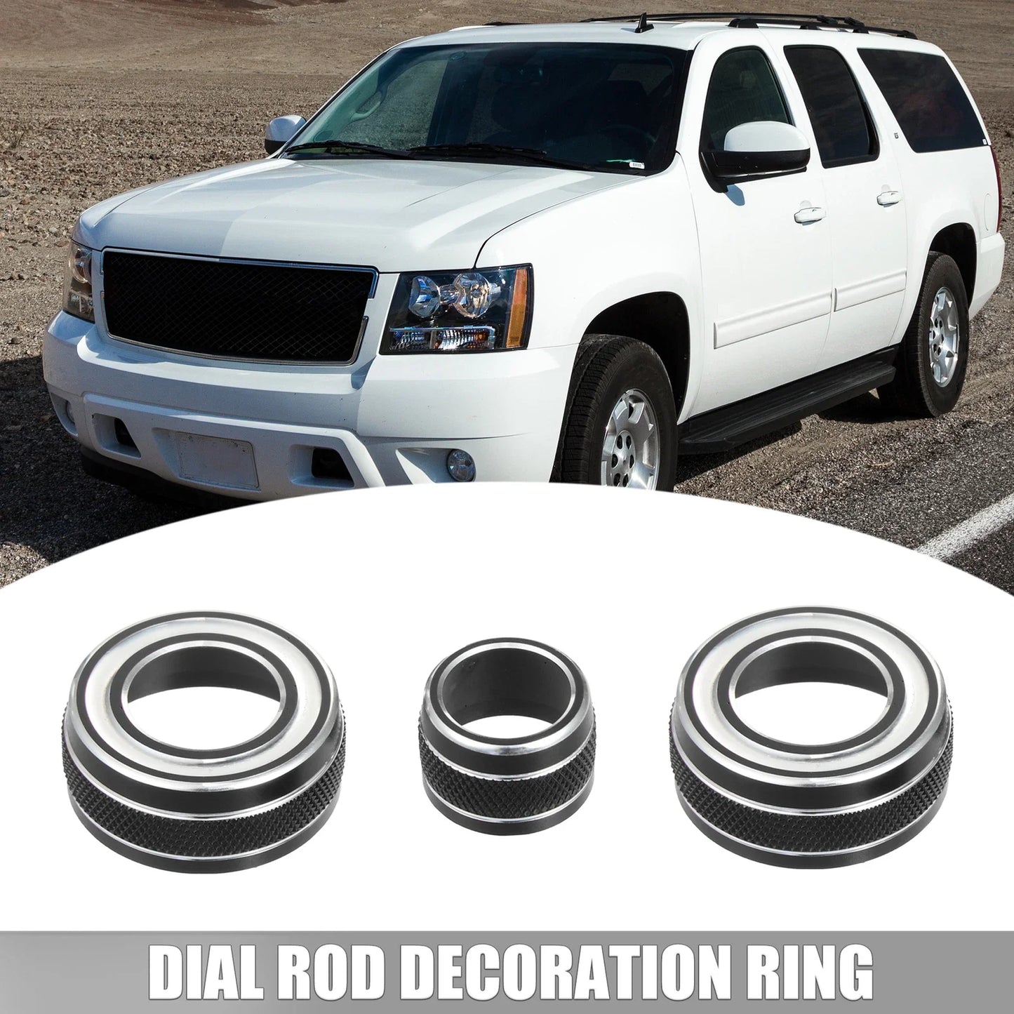 3 x Automotive Dial Rod Decoration Rings for Chevy Corvette C7 (2014-2019)