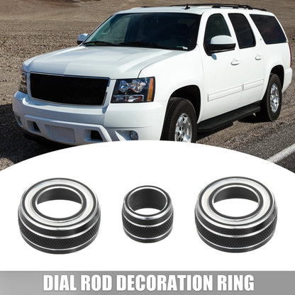 3 x Automotive Dial Rod Decoration Rings for Chevy Corvette C7 (2014-2019)