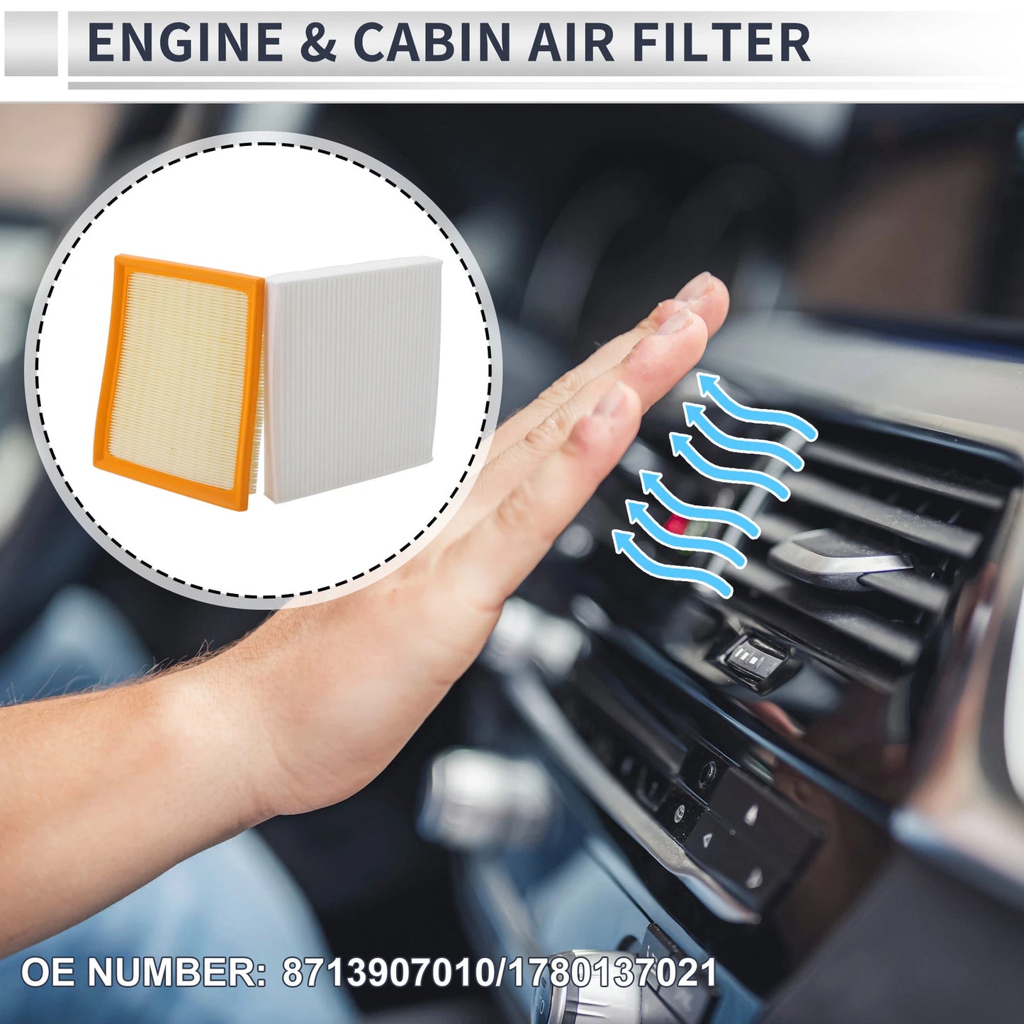 Engine Cabin Air Filter Combo No. 87139-07010 for Toyota Prius (2010–2015)
