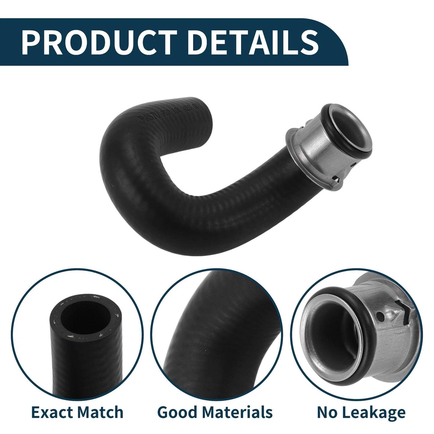 Radiator Hose for Porsche Panamera (2010–2016) No. 97010642500 Rubber