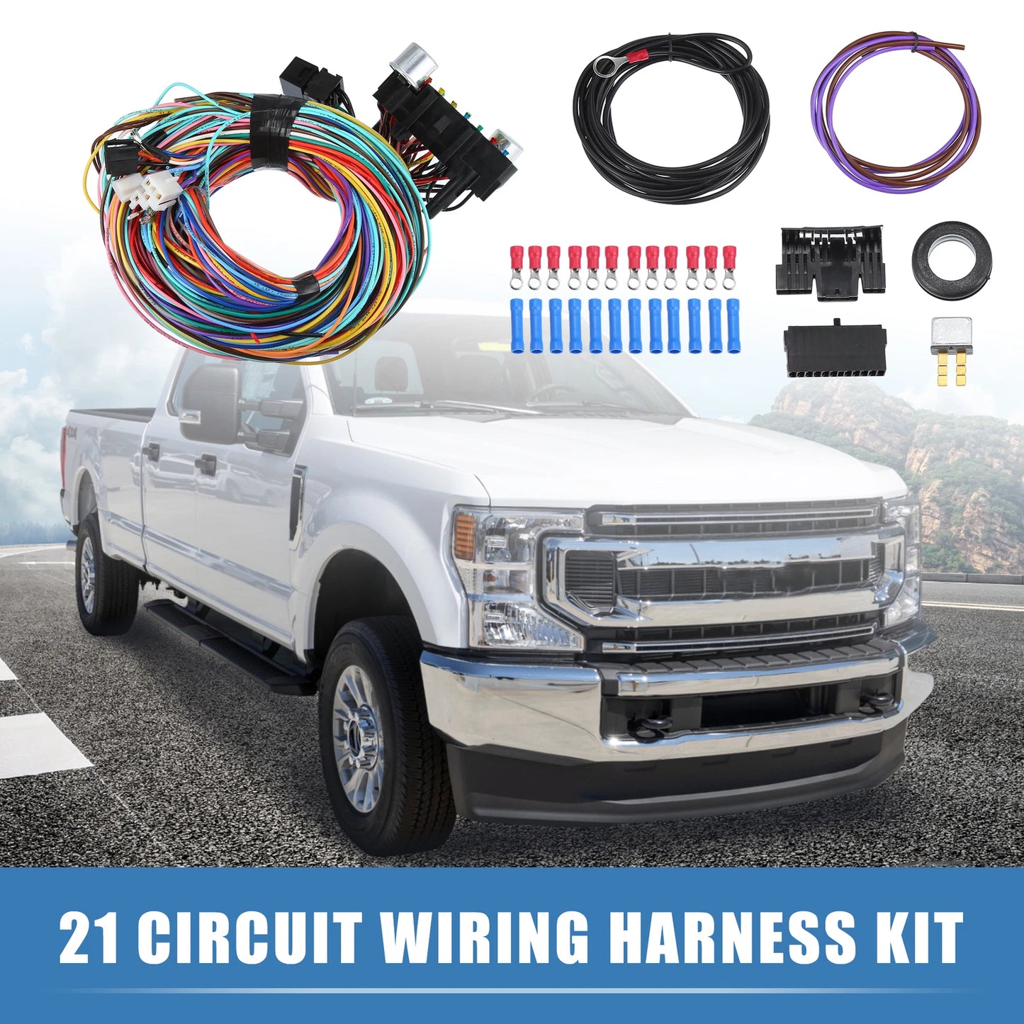 Set of 21 Circuit Wiring Harness Kit for GM Chevy Ford Truck