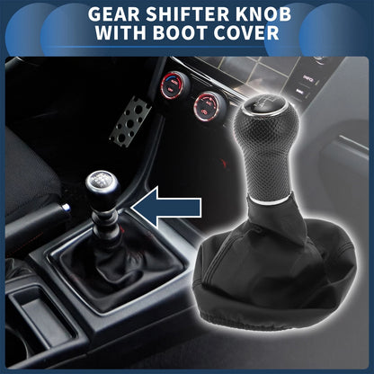 5 Speed Gear Shifter Knob with Cover for VW Golf II (1983–1992) Black Faux Leather