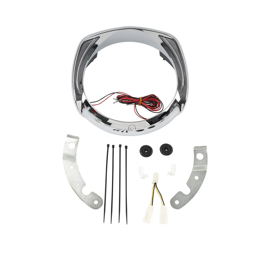 LED Headlight Bezel Trim Ring for Harley Touring Electra Glide CVO (2014–2023)