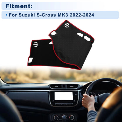 Dash Cover for Suzuki S-Cross MK3 (2022–2024) Polyester Black Red Edge