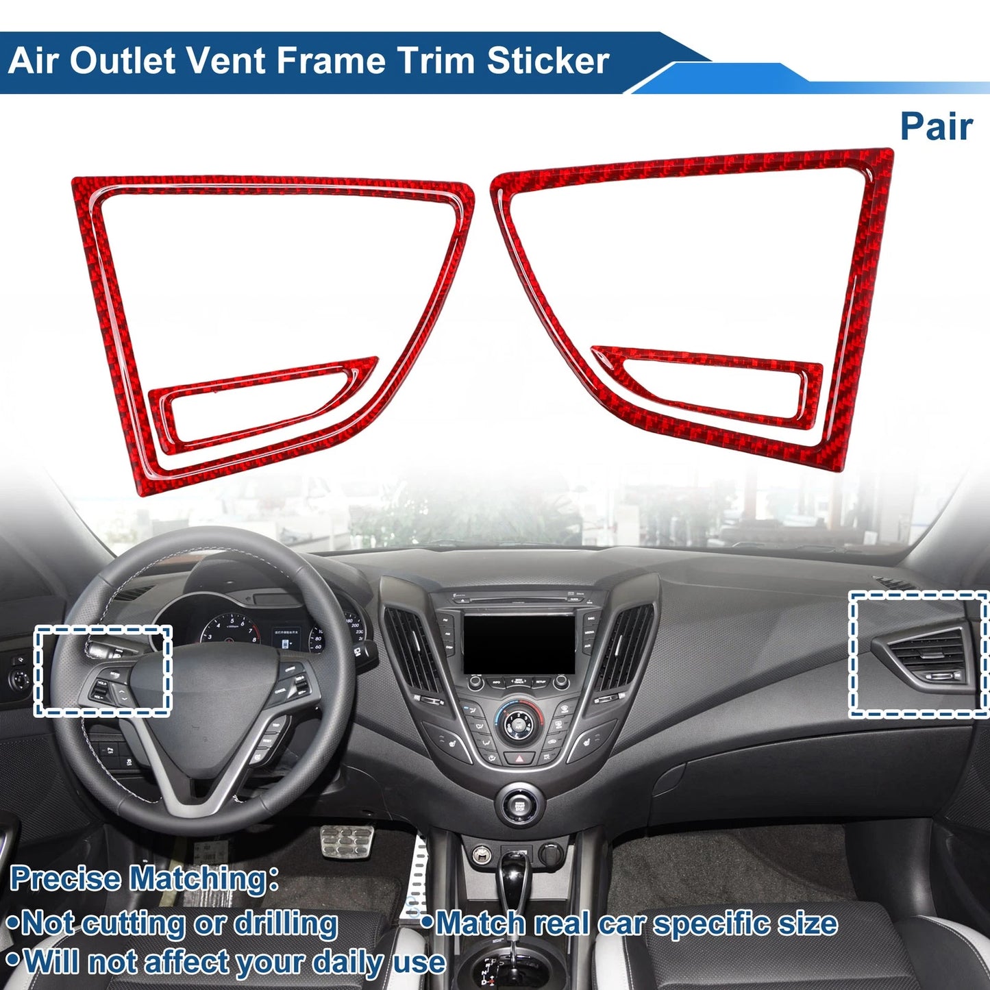 Air Condition Outlet Vent Trim Cover Frame for Hyundai Veloster (2012–2017)