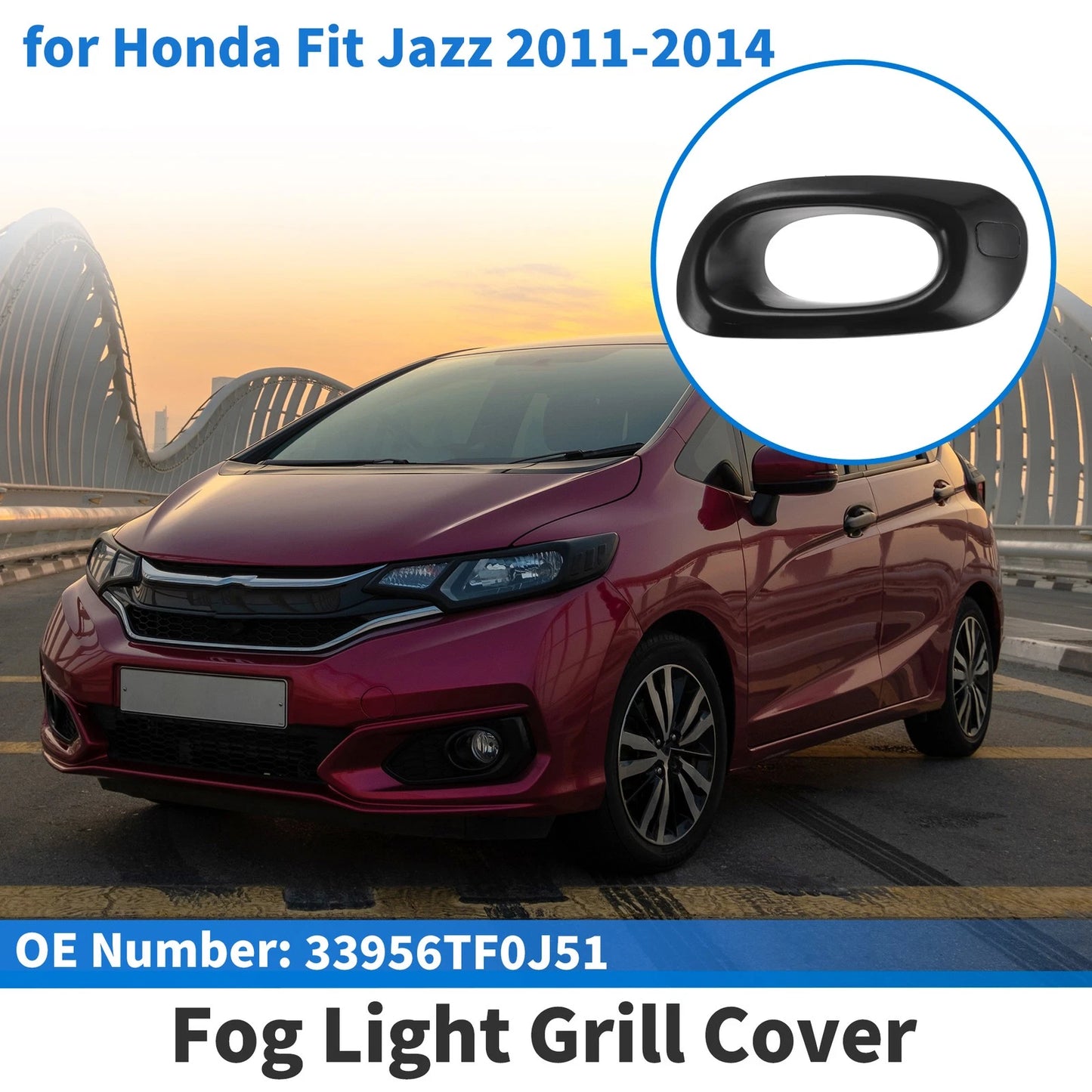 Front Left Fog Light Grill No. 33956TF0J51 for Honda Fit Jazz (2011–2014)