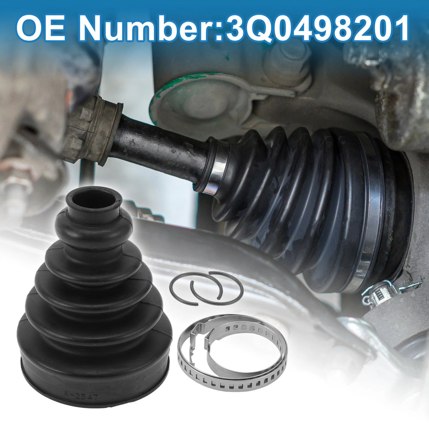 Inner CV Joint Boot Kit with Clamps for Audi A3 (2010–2013, 2015–2016)