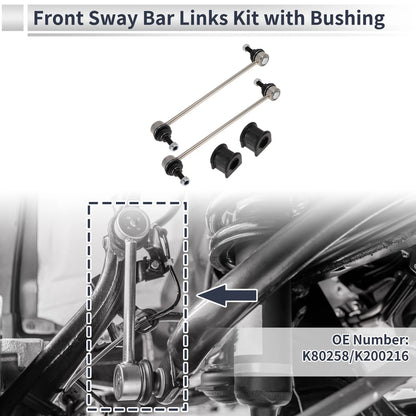 Set of 2 Front Stabilizer Bar Links with Bushings for Jeep Patriot (2007–2017)