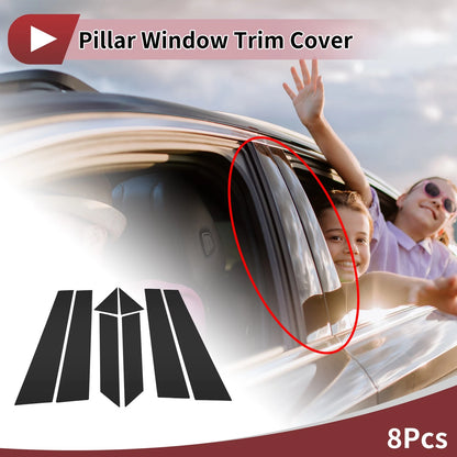 Set of 8 Door Pillar Window Trim for Jaguar E-Pace (2018–2024)