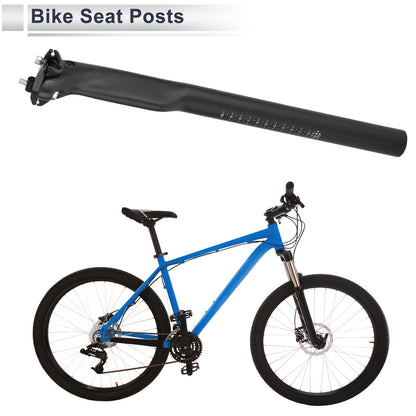 Bike Seat Post 31.6mm for Universal Fit (31.6x400mm) Matte Black Carbon Fiber