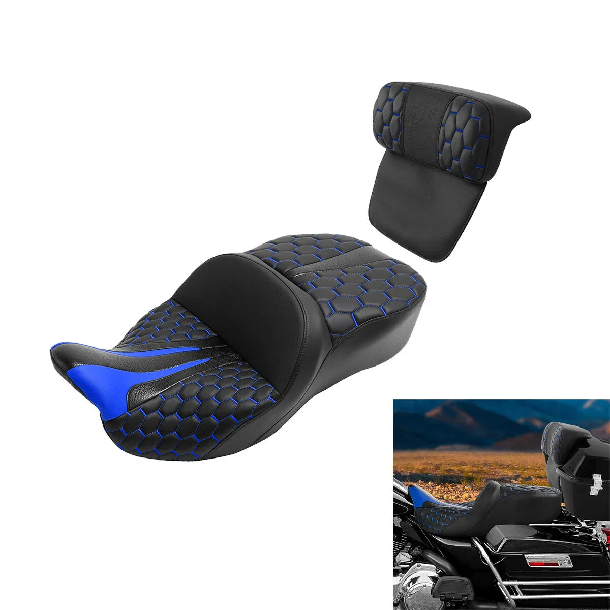 Driver & Passenger Seat Backrest for Harley Road Street Glide (2009-2013)