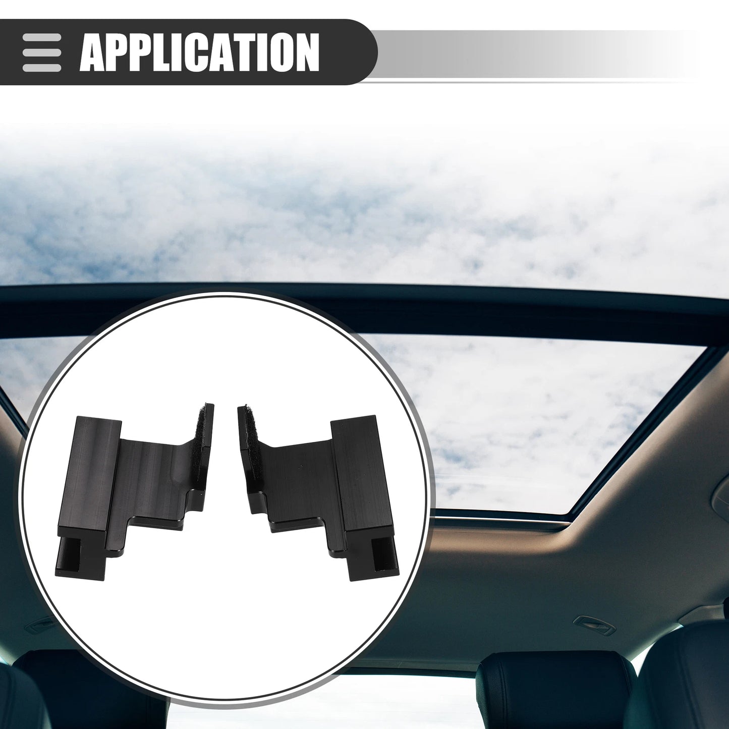 Sunroof Track Repair Kit for Ford Edge (2007–2014) Aluminum Alloy Black