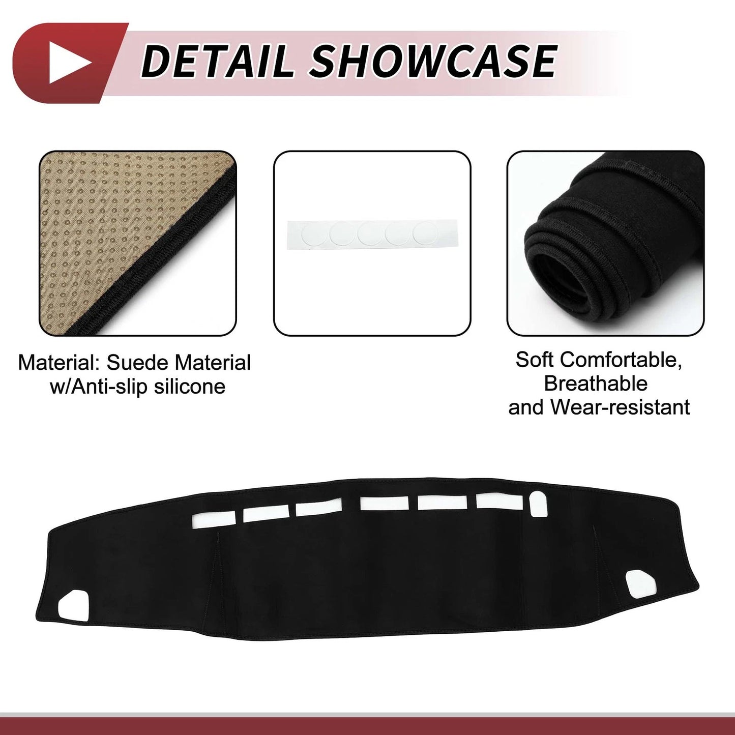 Dashboard Cover Mat for Daihatsu New Atrai S7 (2021–2024) Black