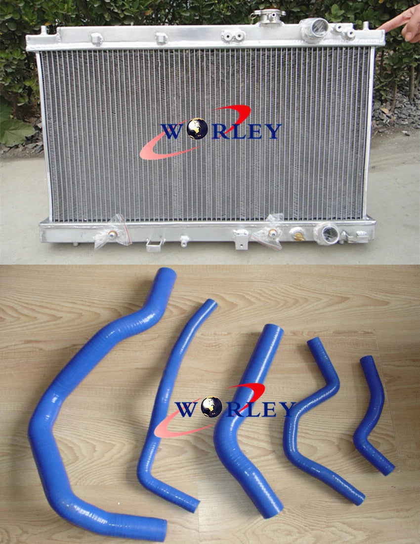 Aluminum Radiator for Honda Integra Acura DC2 (1994–2001) + Blue Hose