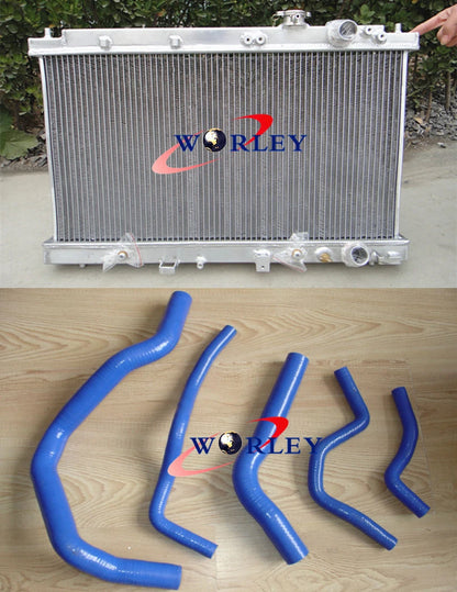 Aluminum Radiator for Honda Integra Acura DC2 (1994–2001) + Blue Hose