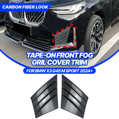 Carbon Style Front Bumper Side Vent Trims Covers for BMW X3 G45 M-Sport