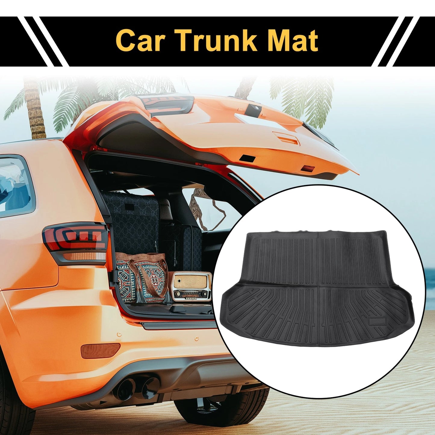 Cargo Liner Rear Trunk Mat for Kia Seltos (2020–2023) TPE Stripe Pattern