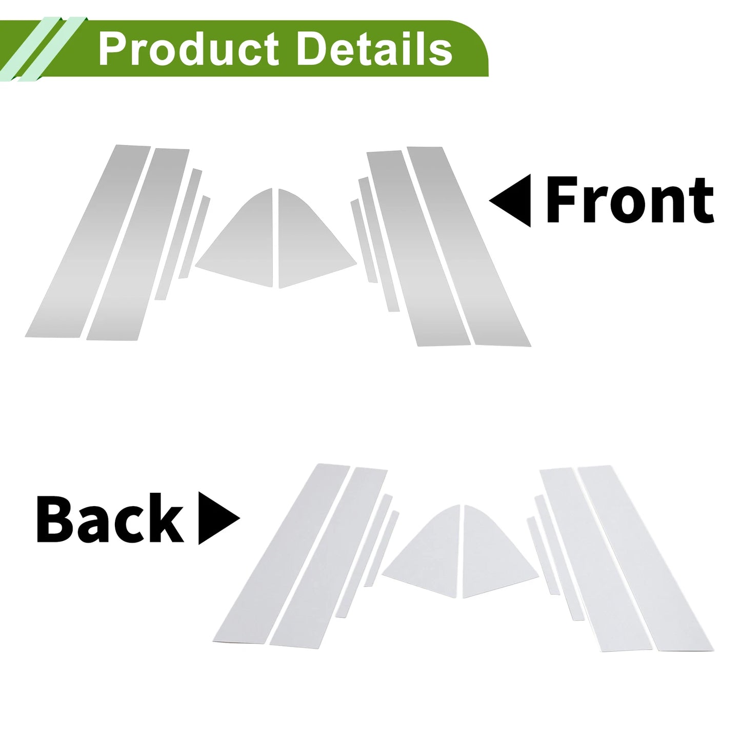 10 Pcs Pillar Window Trim for Chevy Cruze (2011–2015) Silver Tone