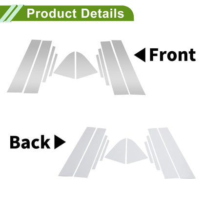 10 Pcs Pillar Window Trim for Chevy Cruze (2011–2015) Silver Tone