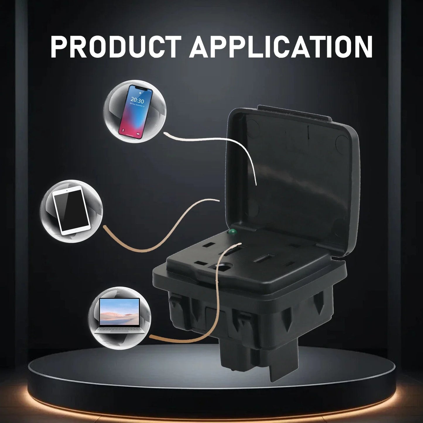 Center Console Rear AC 110V Outlet for Ford F-250 (2011–2014)