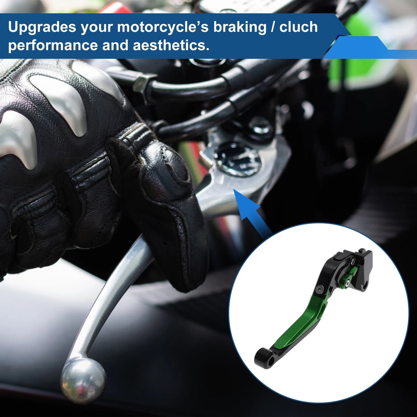 Adjustable Brake Clutch Levers for Kawasaki Versys 650 (2006–2023) Black Green